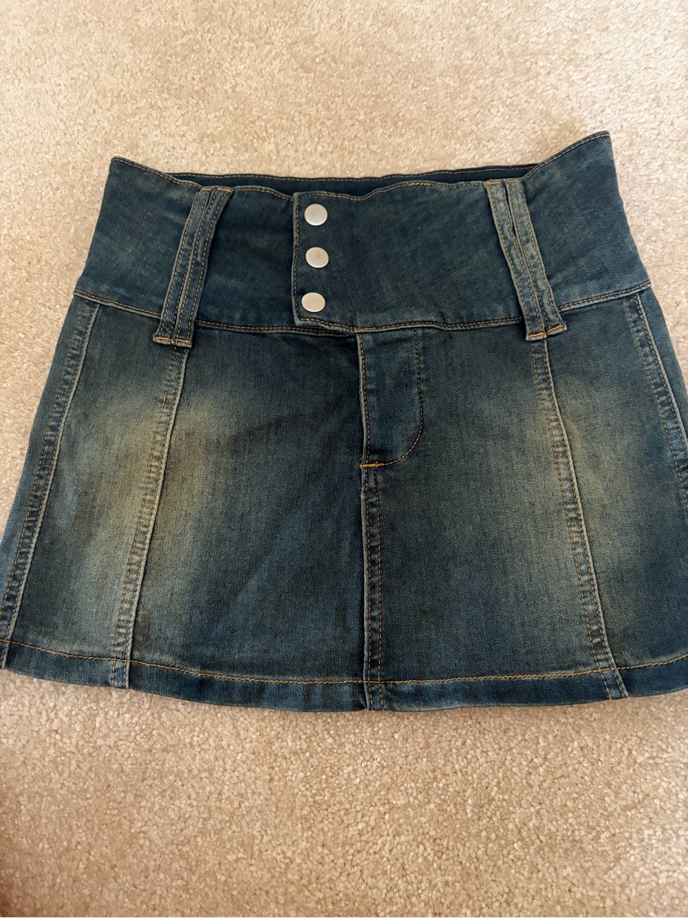 I am Gia High-Waist Denim Mini Skirt in Blue